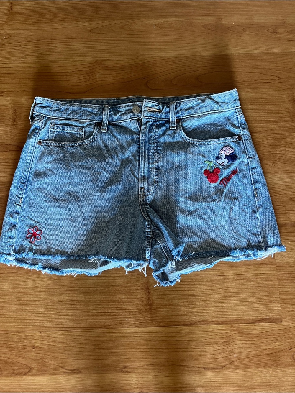 Old Navy x Disney Embroidered Light Blue Denim Women's Shorts